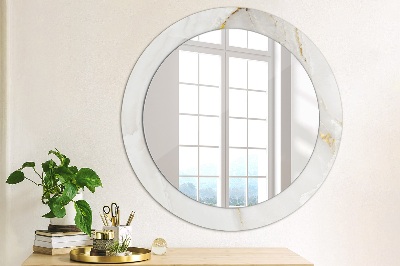 Miroir rond imprimé Marbre brillant