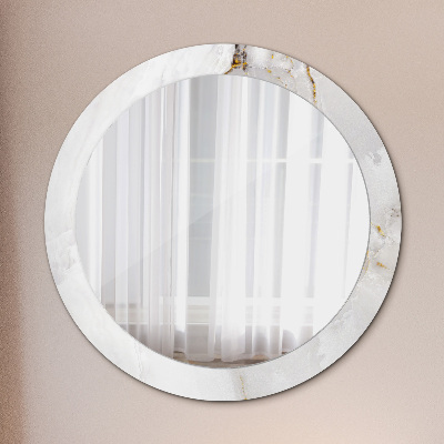 Miroir rond imprimé Marbre brillant