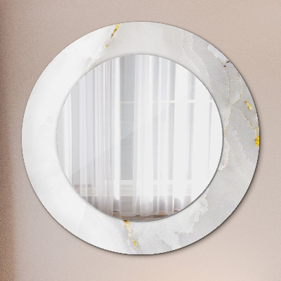 Miroir rond imprimé Marbre brillant