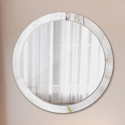Miroir rond imprimé Marbre brillant