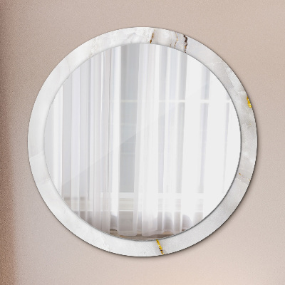 Miroir rond imprimé Marbre brillant