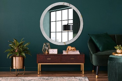 Miroir rond imprimé Marbre brillant