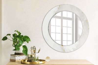 Miroir rond imprimé Marbre brillant