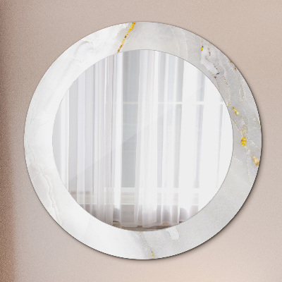 Miroir rond imprimé Marbre brillant