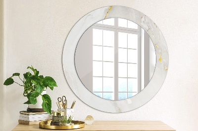 Miroir rond imprimé Marbre brillant