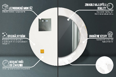 Miroir rond imprimé Marbre brillant