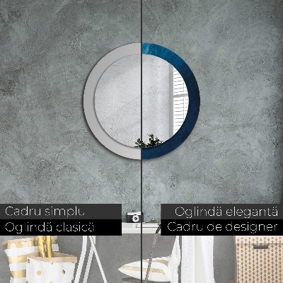 Miroir rond avec décoration Art abstrait