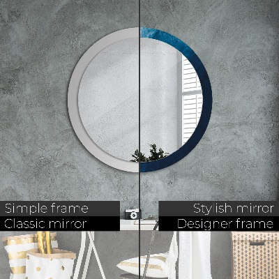 Miroir rond avec décoration Art abstrait