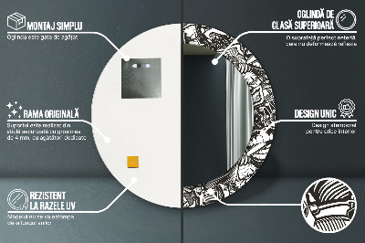 Miroir rond imprimé Fluide abstrait
