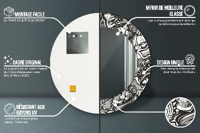 Miroir rond imprimé Fluide abstrait