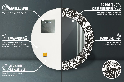 Miroir rond imprimé Fluide abstrait