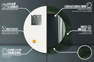 Miroir rond avec décoration Marbre vert