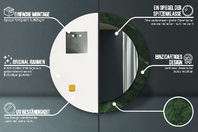 Miroir rond avec décoration Marbre vert
