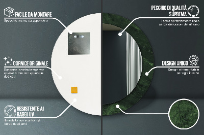 Miroir rond avec décoration Marbre vert