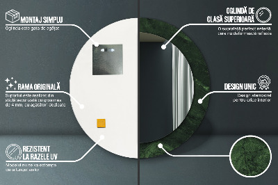 Miroir rond avec décoration Marbre vert