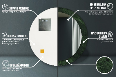 Miroir rond avec décoration Marbre vert
