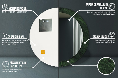 Miroir rond avec décoration Marbre vert