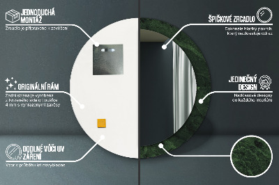 Miroir rond avec décoration Marbre vert