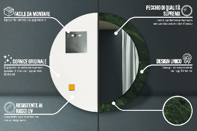 Miroir rond avec décoration Marbre vert