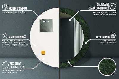 Miroir rond avec décoration Marbre vert