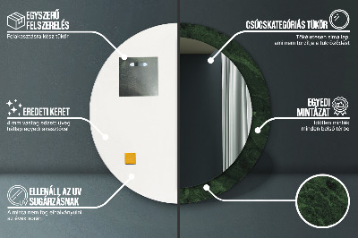 Miroir rond avec décoration Marbre vert