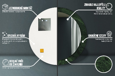 Miroir rond avec décoration Marbre vert