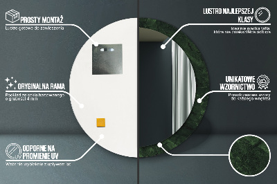 Miroir rond avec décoration Marbre vert