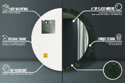 Miroir rond avec décoration Marbre vert