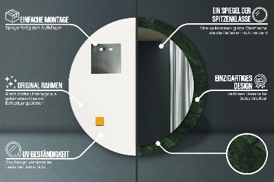 Miroir rond avec décoration Marbre vert