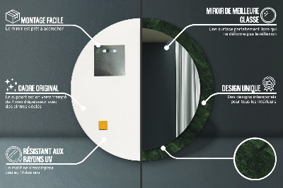 Miroir rond avec décoration Marbre vert