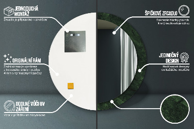 Miroir rond avec décoration Marbre vert