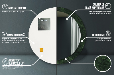 Miroir rond avec décoration Marbre vert