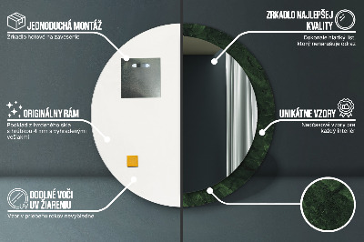 Miroir rond avec décoration Marbre vert