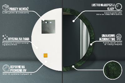 Miroir rond avec décoration Marbre vert
