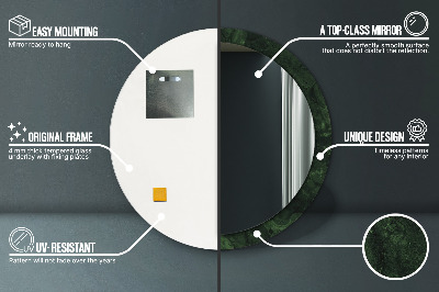 Miroir rond avec décoration Marbre vert