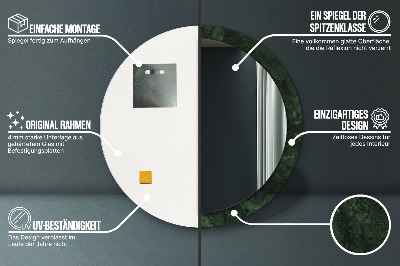 Miroir rond avec décoration Marbre vert