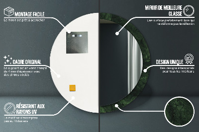 Miroir rond avec décoration Marbre vert
