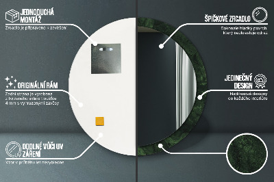 Miroir rond avec décoration Marbre vert
