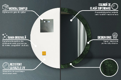 Miroir rond avec décoration Marbre vert