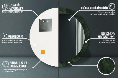 Miroir rond avec décoration Marbre vert