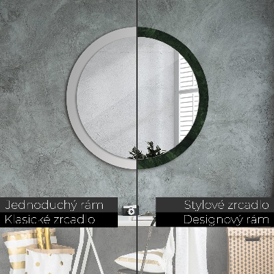 Miroir rond avec décoration Marbre vert