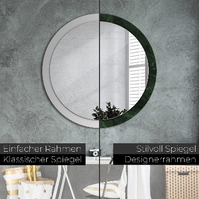 Miroir rond avec décoration Marbre vert