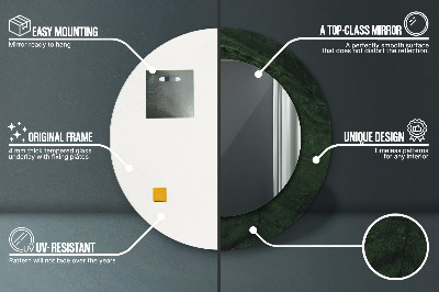 Miroir rond avec décoration Marbre vert