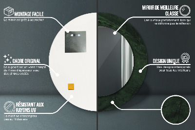 Miroir rond avec décoration Marbre vert