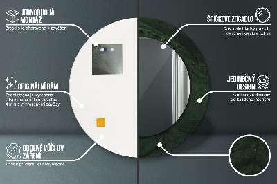 Miroir rond avec décoration Marbre vert