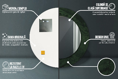 Miroir rond avec décoration Marbre vert