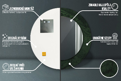 Miroir rond avec décoration Marbre vert