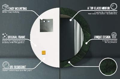 Miroir rond avec décoration Marbre vert