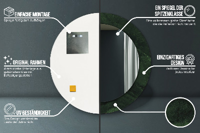 Miroir rond avec décoration Marbre vert