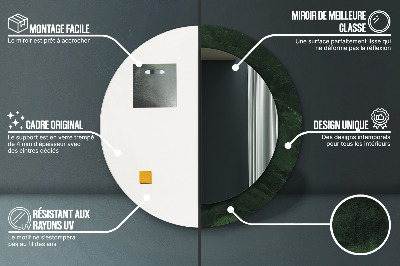 Miroir rond avec décoration Marbre vert
